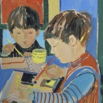 Oliver und Nicki malend