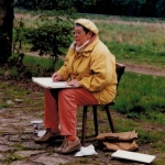 Eva malt in der Natur